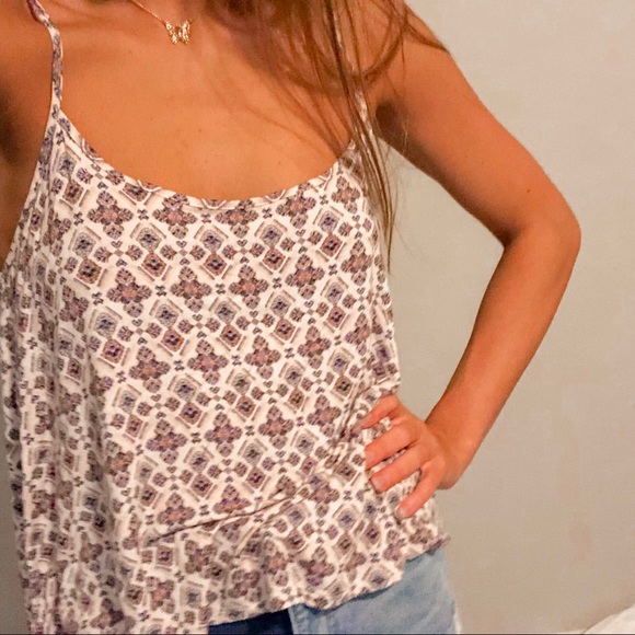 American Eagle pink and purple printed tank - Picture 1 of 3
